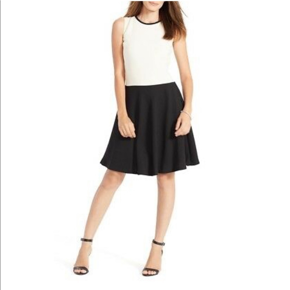 Lauren Ralph Lauren Color block two tone crepe dress size 6 black white short
